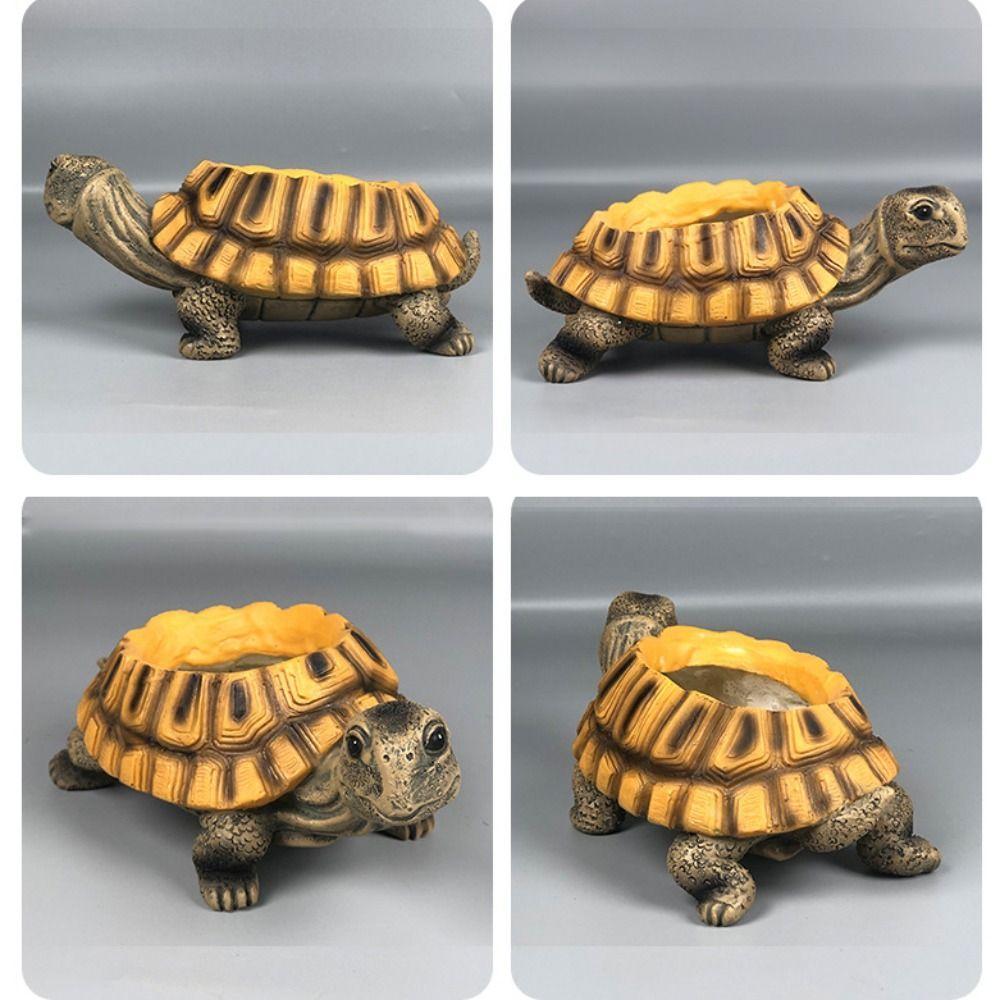 Lifelike Turtle-Shaped Flower Pot Eco-Friendly Desk Mini Ornament Bonsai Plant Holder  Garden