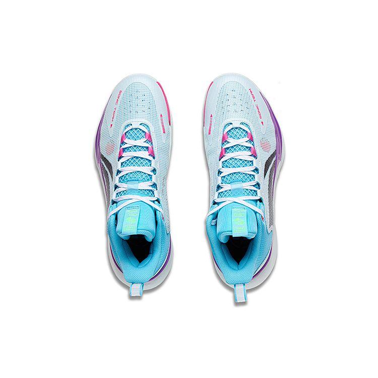 Li-Ning Sound Speed Team Fabric Synthetic Leather TPU Non-Slip Support Rebound Low-Top Basketball Shoes Men Sneakers Blue Purple ABPT023-3