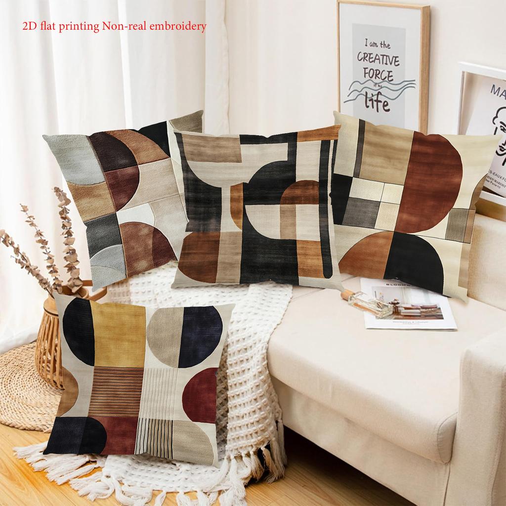 Современный геометрический узор, 2D-печать, наволочка из полиэстера, декоративный чехол для подушки на диван, прикроватная подушка