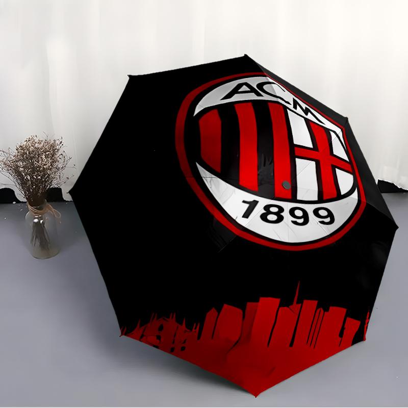 Printed Associazione Calcio Milan Printed Folding Umbrella,Outdoor,Leisure,And Travel Umbrella,Durable Umbrella Fabric,Birthday And Holiday Gift