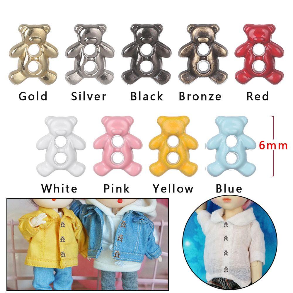 Craft Bear Pattern Decoration DIY Doll Clothes Mini Buttons Clothing Sewing Buckle Metal Buckles