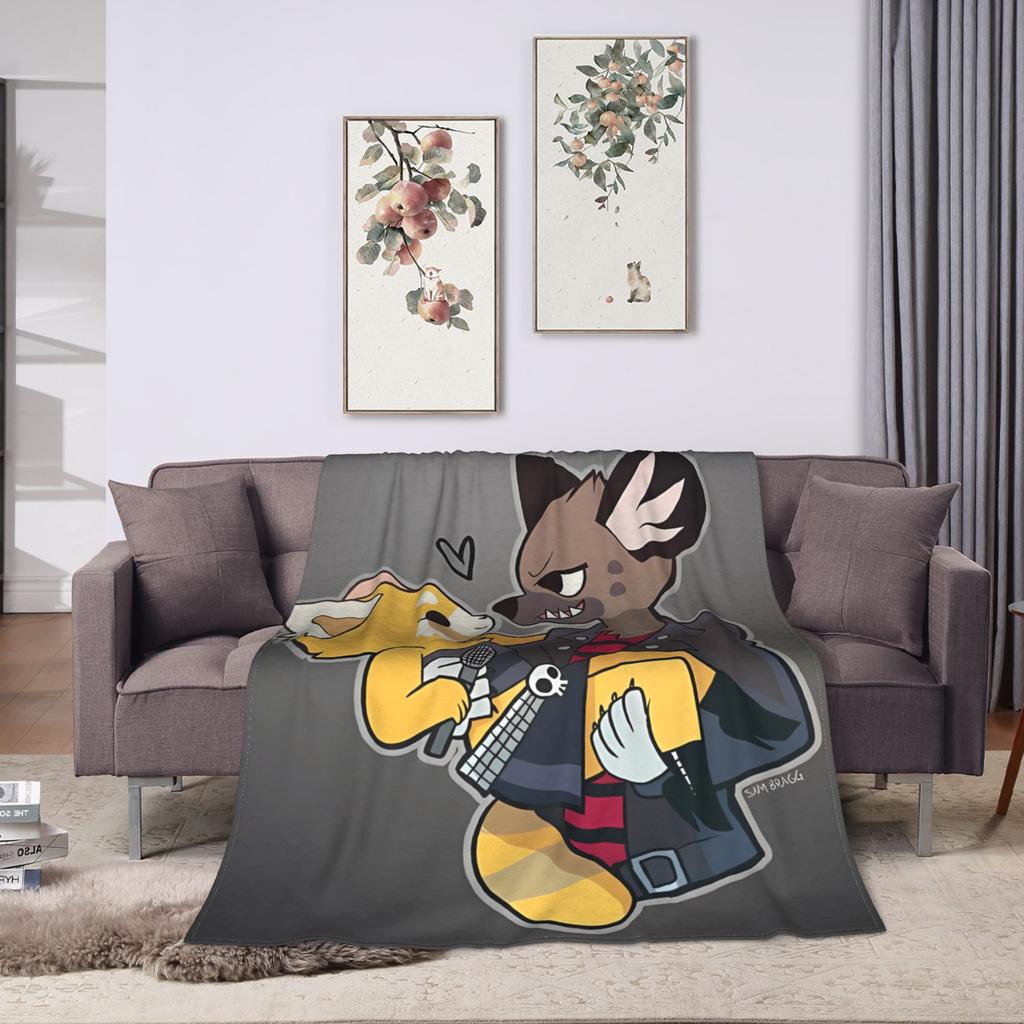 Aggretsuko Flannel Blanket Winter  Warm Soft Throw Blanket for Students Outdoor Novelty Bedspread Sofa Bed Cover