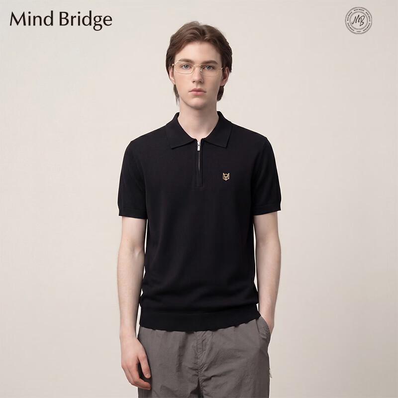 Мужская футболка-поло с коротким рукавом и молнией до середины Mind Bridge