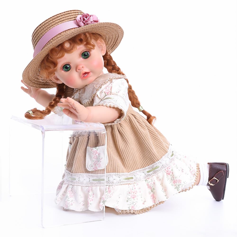 Кловерэй 45 см Милая кукла-реборн с косичками, сменяемая кукла в деревенском ретро-стиле, виниловая кукла, подарок на день рождения, одежда 18 дюймов, игрушка,