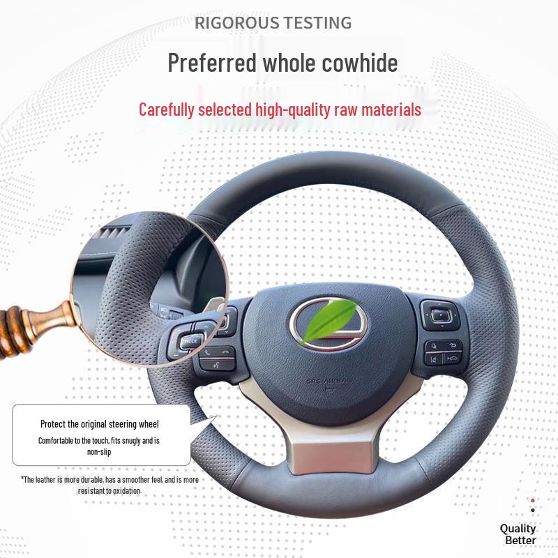 Натуральная кожаная ручная прошивка чехла рулевого колеса для Lexus ES, NX, RX, GS, IS, CT