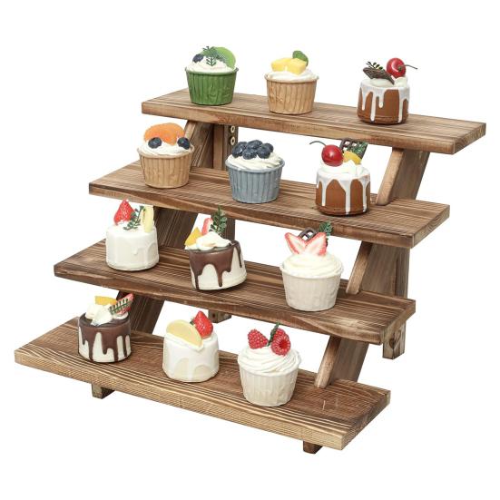 Деревянная подставка для кексов, многоярусная стойка для демонстрации десертов, складная конструкция, гладкие края, без заусенцев, простая в установке подставка для демонстрации кексов