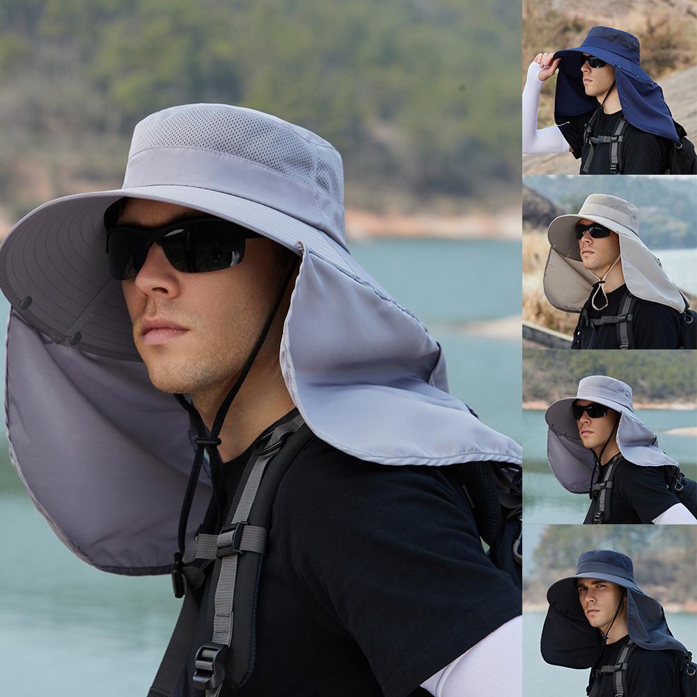 Мужская шляпа для рыбалки, походная шея, защита от солнца на открытом воздухе