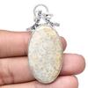 Necklace Fossil Coral Gemstone Handmade Silver Jewelry 2.25"