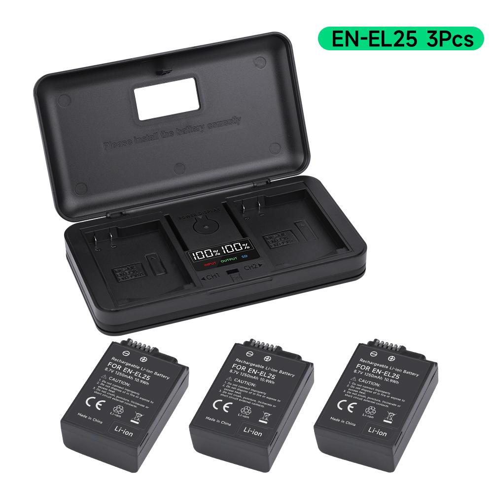 PALO EN-EL25 EN EL25 Аккумулятор с ящиком для хранения/интерфейсом SD-карты/ЖК-дисплеем Зарядное устройство 3 в 1 для Nikon Z30 Z50 ZFC Z 50 Z FC