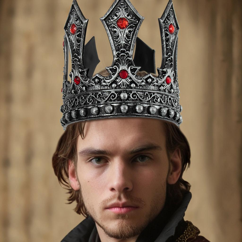 Винтажная Роскошная Корона Короля Косплей Головной Убор для Вечеринок и Свадеб Регулируемый Размер Реквизит Корона Головной Убор Аксессуар для Ролевых Игр