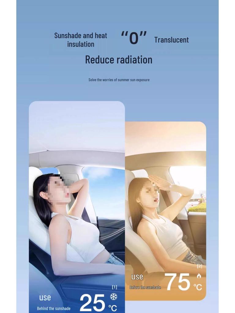 Tesla Model 3/Y Sunroof Sunshade: Heat-Blocking Static Screen for Sun Protection