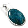 Neon Blue Apatite Gemstone Handmade 925 Sterling Silver Gift Pendant 1.97" W2n68