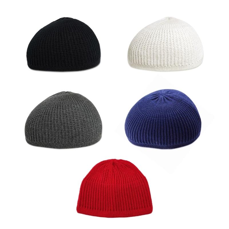 Куфи Мусульмане Мужчины Намаз Молитвенная Шапка Традиционная Исламская Шапка Куфи Подарок на Ид Вязаная Мусульмане Мужчины Молитвенная Шапка