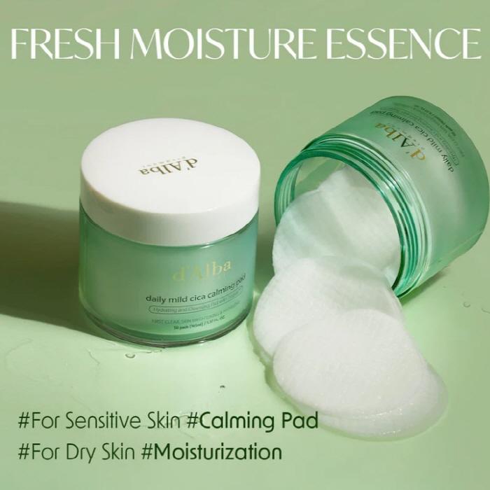 D'Alba (воли) Ежедневные мягкие успокаивающие подушечки Cica 165 мл