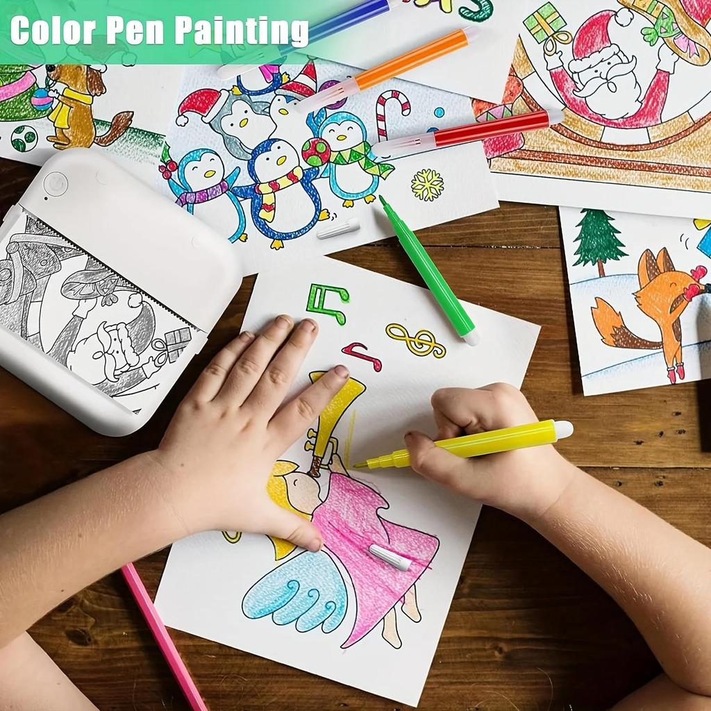 Бумага для мини-принтера, термоэтикетка, цветная наклейка, самоклеящаяся, бесчернильный принтер для беспроводного фото, 57 мм