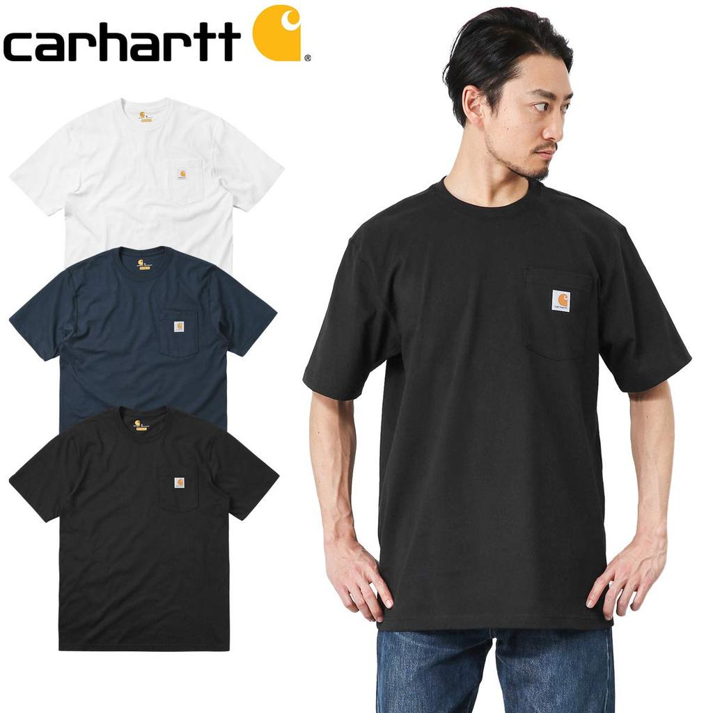Мужская футболка Carhartt с коротким рукавом и карманом, размер, черный, CTK87,