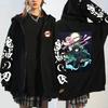 Tokitou Muichirou Demon Slayer Anime Zipper Hoodies Kanroji Mitsuri Mnaga Printed Men Women Plus Size Casual Zip-up Jacket Coats
