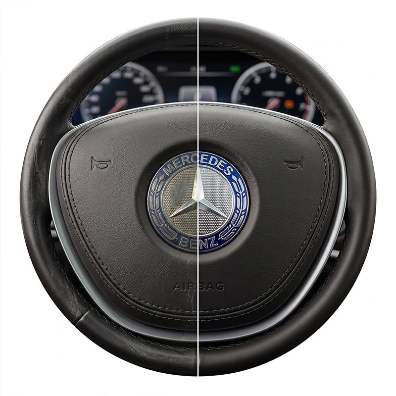 CRY1 ABS Car Styling Steering Wheel Center Emblem Badge Sticker For Mercedes Benz C260 C200 C180 GLA/E/C Class E43 E260 E300 E320