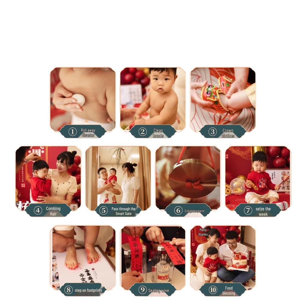 Chinese Dragon-Themed First Birthday Decoration Set