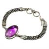 Ювелирный браслет ручной работы с шалфейным аметистом 925 пробы, посеребренный, 6–8 дюймов