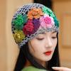 Cotton Crochet Beanie Hat With HollowOut Flower Design Summer Vacation Casual Skull Cap For Women Everyday Wear