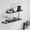 Wall Mount Bathroom Floating Shelf Punch Free Adhesive Heavy Duty Aluminum Alloy Multi-functional Storage Rack Holder Organizer Home Supplies