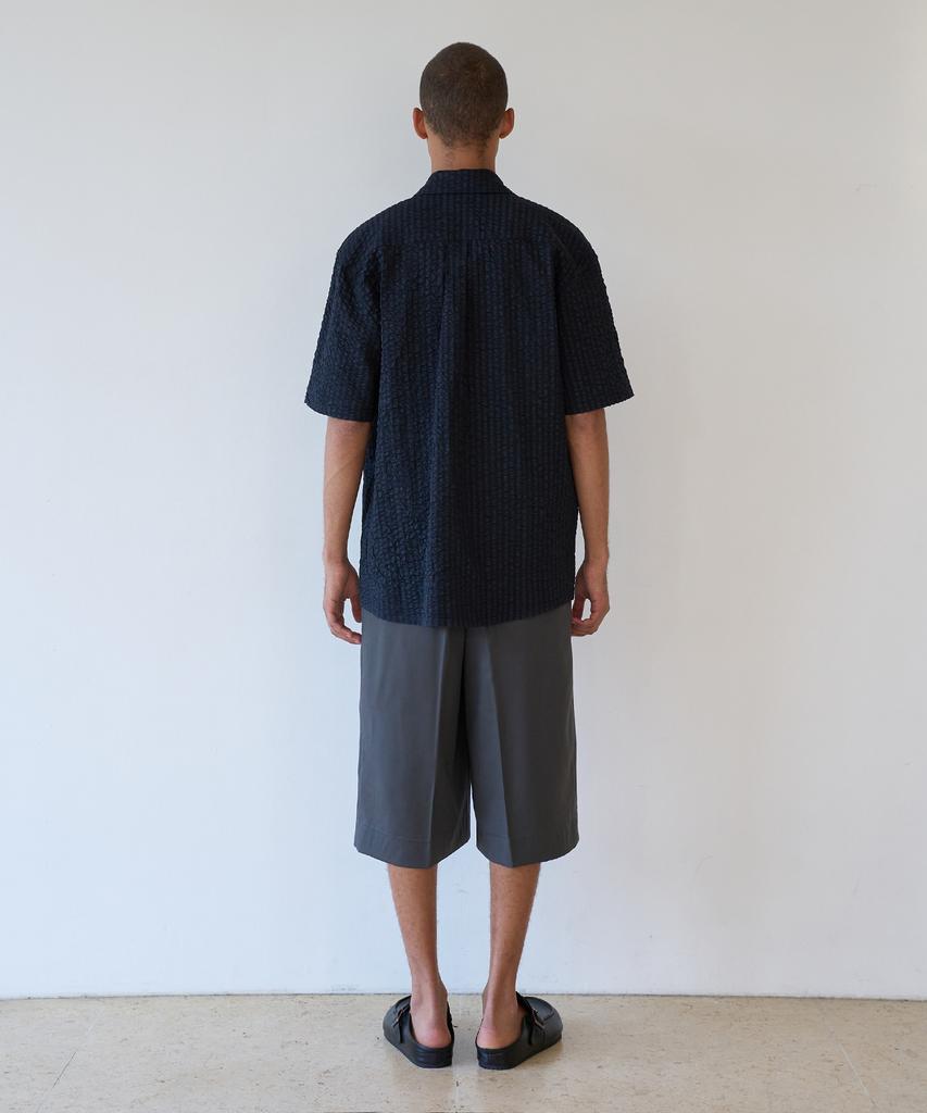 TRIP LE SENS Air Wave Seersucker Half Shirt_Navy