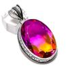 Bi-Color Tourmaline Gemstone Handmade 925 Sterling Silver Pendant 2.17" b2g81