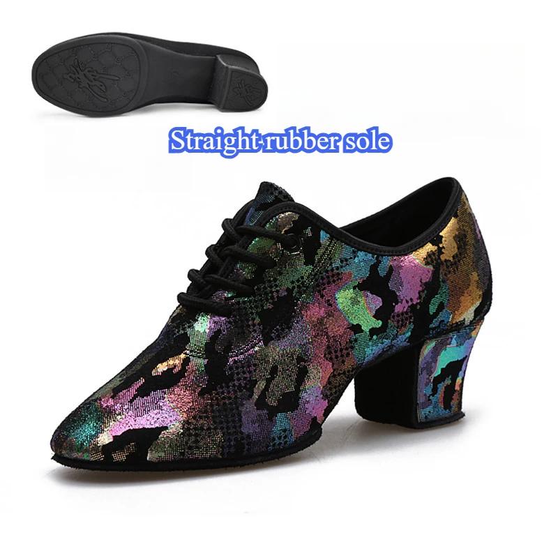 Женские Леди Девушки Комнатные Уличные Верх из Оксфордской Кожи Массивный Каблук Кроссовки Каблук Высокий Бальный Современный Латиноамериканский Танцевальные Туфли