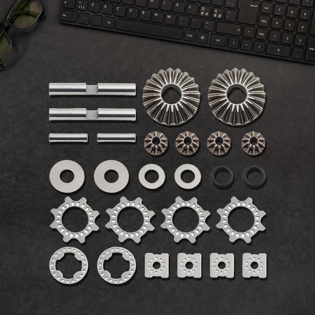 Metal Front and Rear Gear Differential Gear for 1/7 and 1/8 Truck Tractor Car Interior Parts Model Car Replacement
