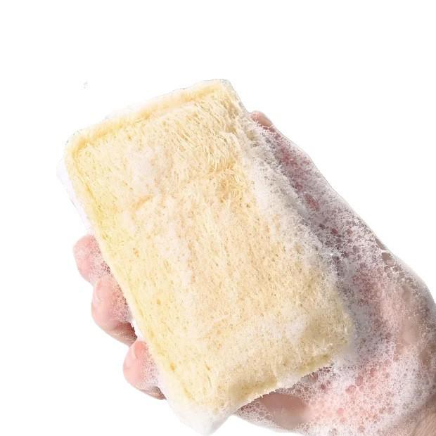 Newcomer Exclusive: Non-Stick Wood Pulp Cotton Loofah Scouring Pad - Double-Sided Kitchen Dishcloth