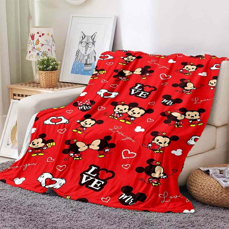 Multi-Sizes Minnie Mouse Cartoon Print Blanket Warm Soft Flannel Material Suitable for All Seasons Adult Children Luxury Gifts