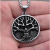 Мужские ретро-панк-готические украшения из нержавеющей стали «Древо жизни» с черепом Темный властный рок и;Ожерелье с подвеской Roll Party Biker