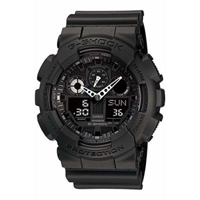 G-SHOCK GA-100-1A1JF Мужские часы, черные, секундомер с измерением 1/1000 секунды
