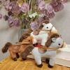 Simulation Mini Horse Plush Toys Pendant Soft Stuffed Animal Small Doll Key Chain Doll Birthday Party Souvenir Gift Present