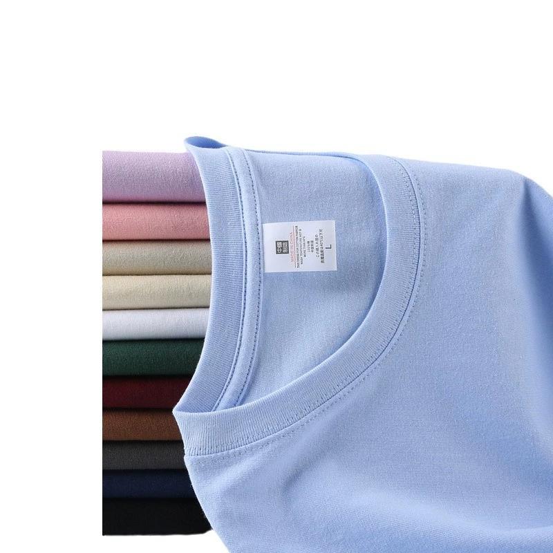 Короткие рукава однотонные топы повседневные мужские футболки с заниженной линией плеча O-образный вырез женские летние футболки