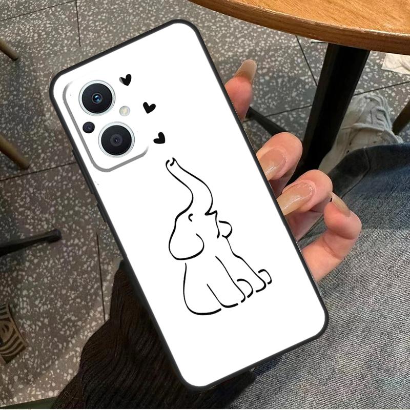 Cute Elephant Case For OPPO Reno 7 8 10 Pro 8T 2Z 4Z 5Z 6 Lite OPPO Find X6 Pro X2 X5 Lite X3 Neo Cover