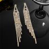 Senior Sense Of Luxury Super Flash Ab Rhinestone Long Tassel Earrings Female Fashion Temperament Earrings