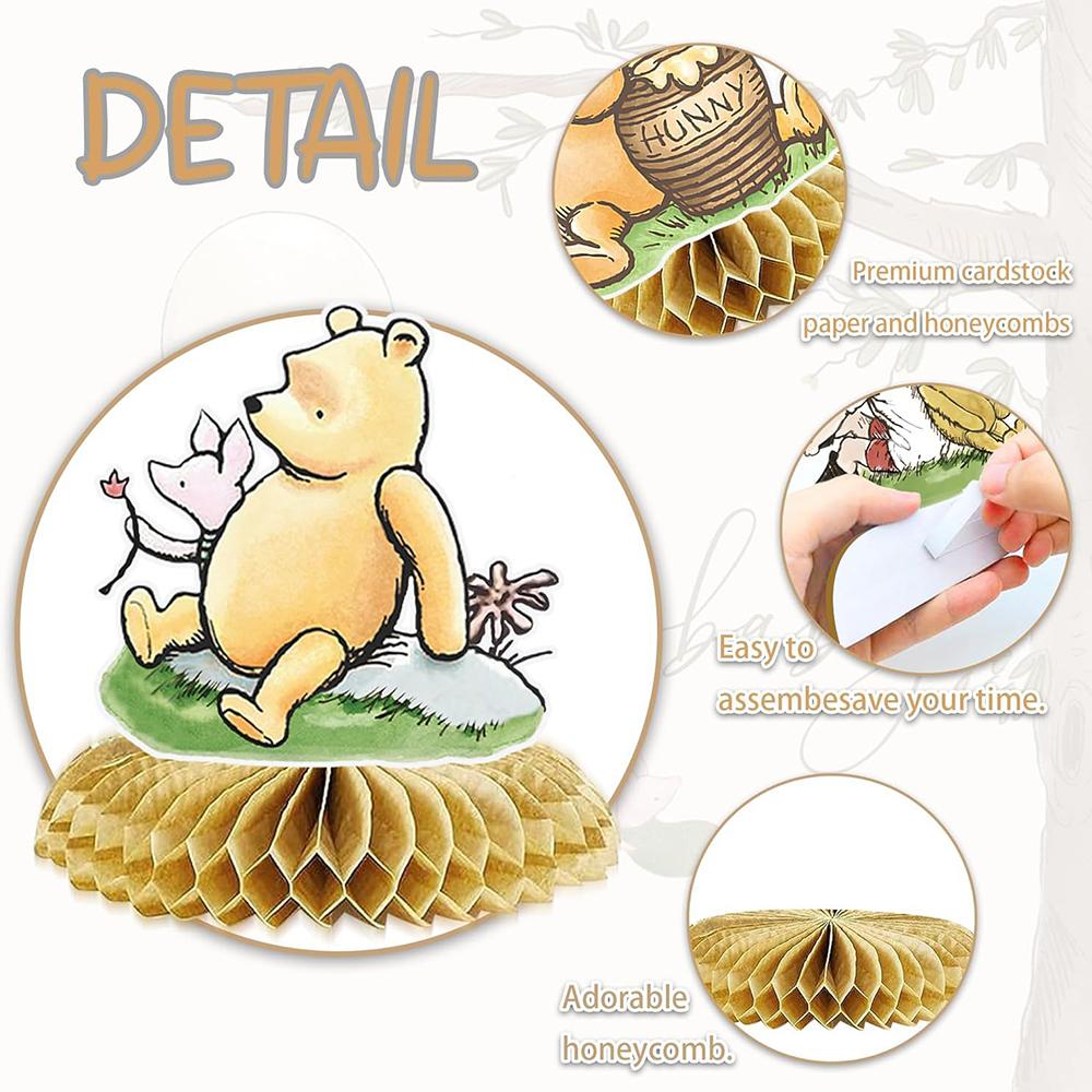 9 шт. сотовых центральных элементов Винни-Пуха для детского праздника, товары для вечеринки