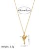 Simple Butterfly Bird Open And Close Round Album Pendant Gold Titanium Steel Necklace Electroplated Copper 18K Real Gold