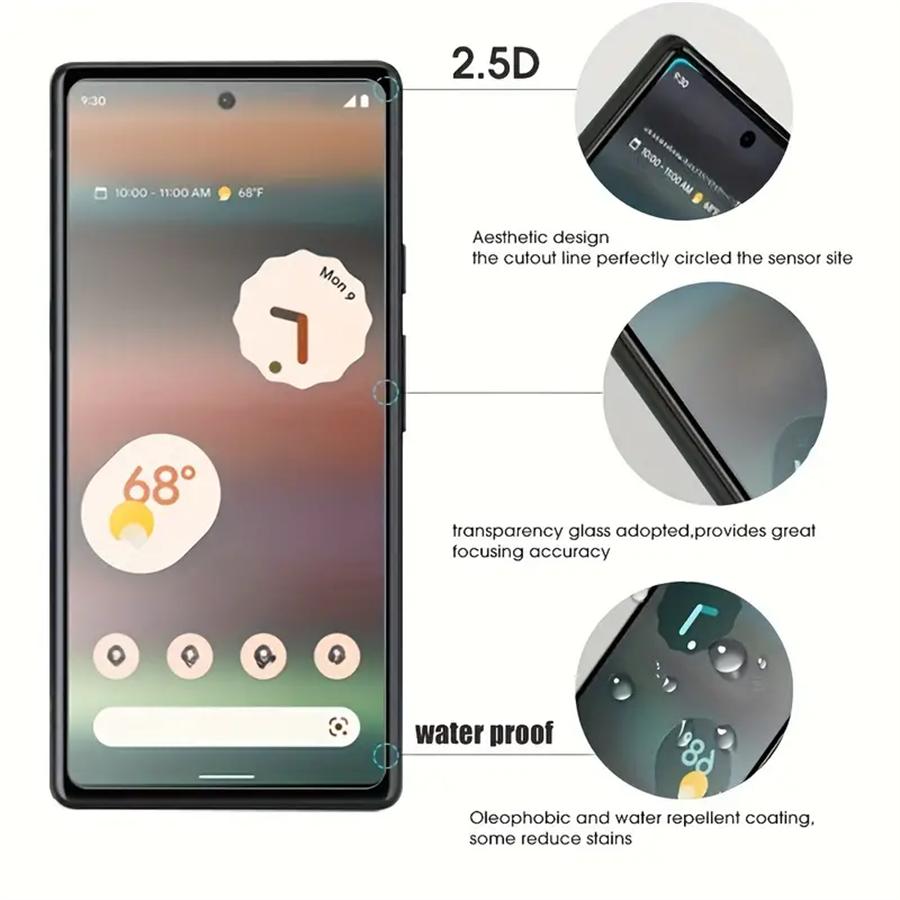 Pixel 8 Pro Clear Tempered Glass Screen Protector For Google Pixel 6 6A 7 7A 8 8A 5 5A 4A 4 3 3A XL Glass Film HD Screen Protection