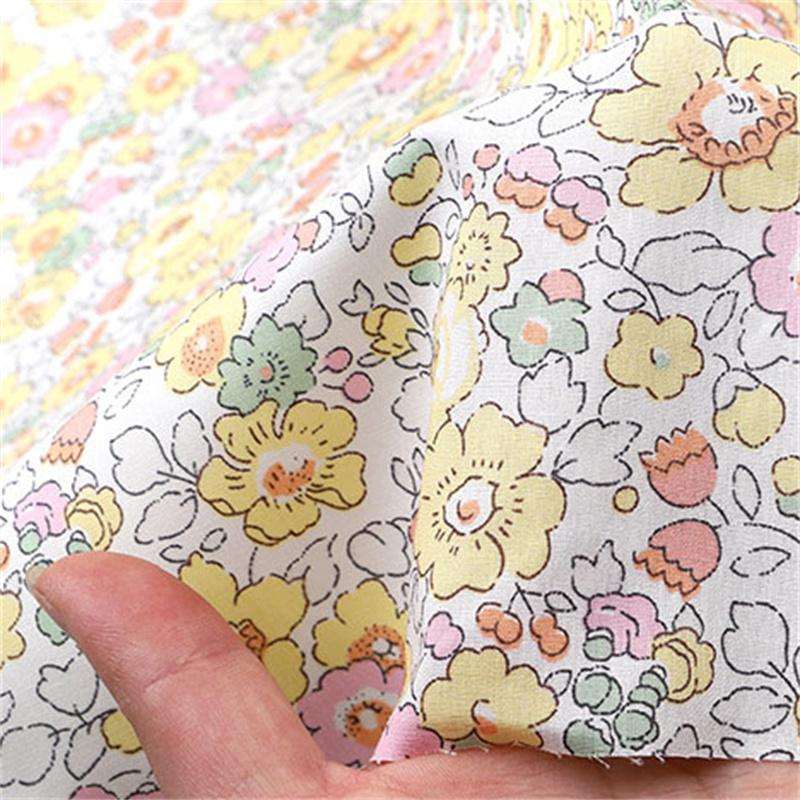 Fresh Printed Light and Thin Skin Friendly Handmade DIY Rich Colors Pure Cotton Floral Print Poplin Fabric Fabric Breathable