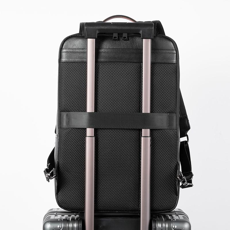 Мужской рюкзак из натуральной кожи, большая вместимость, многофункциональный деловой дорожный рюкзак, модная сумка из коровьей кожи первого слоя