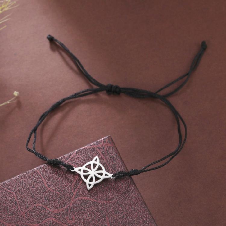 Браслет-подвеска «Узел ведьмы» из титановой стали для женщин и мужчин, браслет на веревке из нефрита