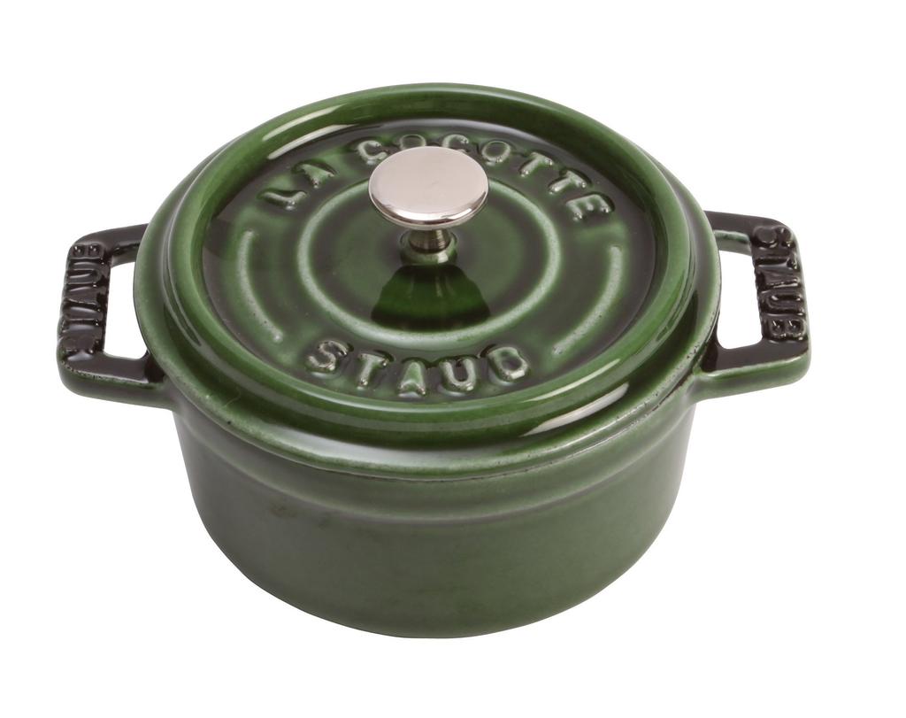 Staub Pico Cocotte Round Basil Green Small Two Hand Enamel Pot Japanese La Cocotte Round "Mini 10cm" [Authorized Product] 40509-804