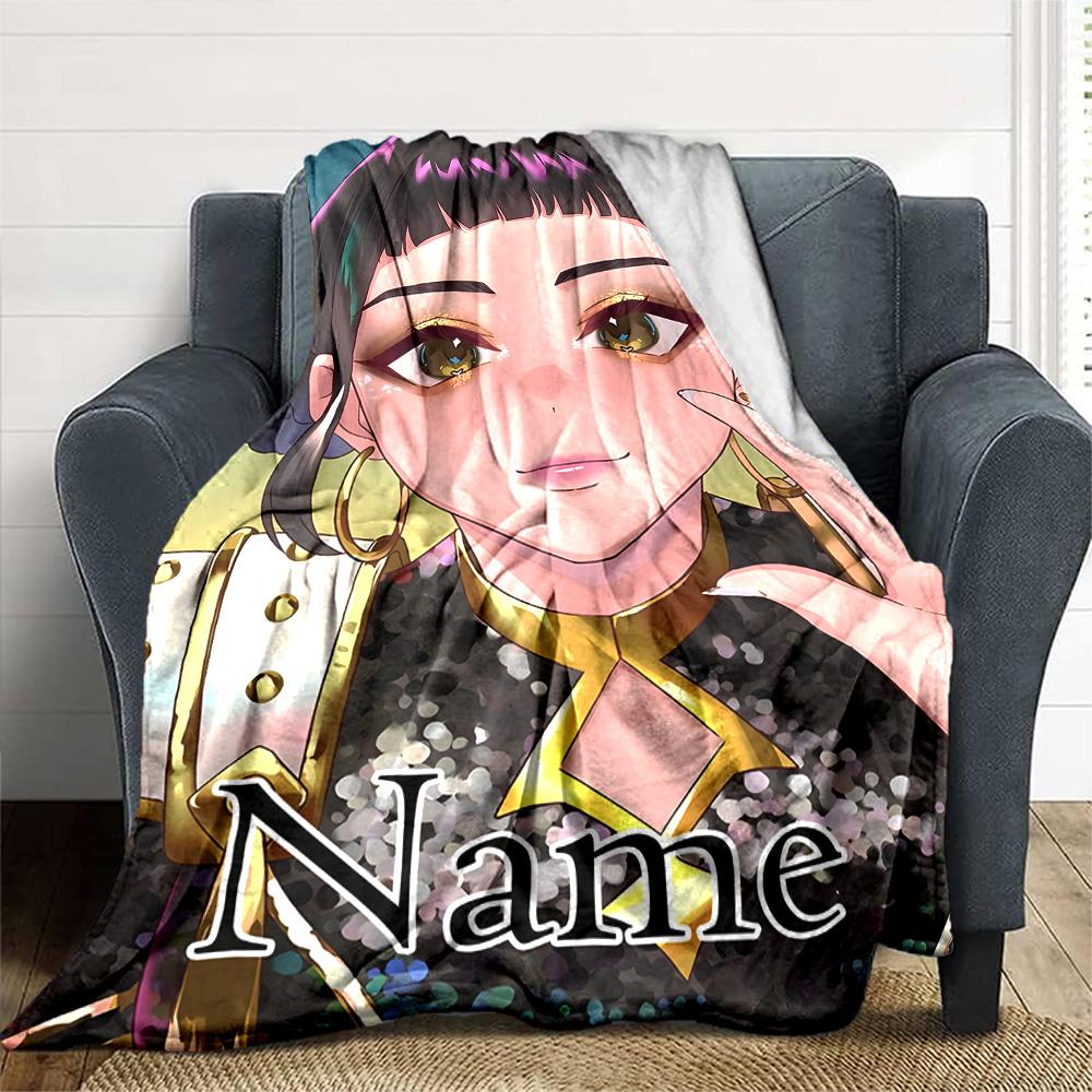 Customizable KPop Demon Hunters45 Throw Blanket – Personalized Name, All-Season Cozy Snug Blanket, Machine Washable, Personalized Blanket