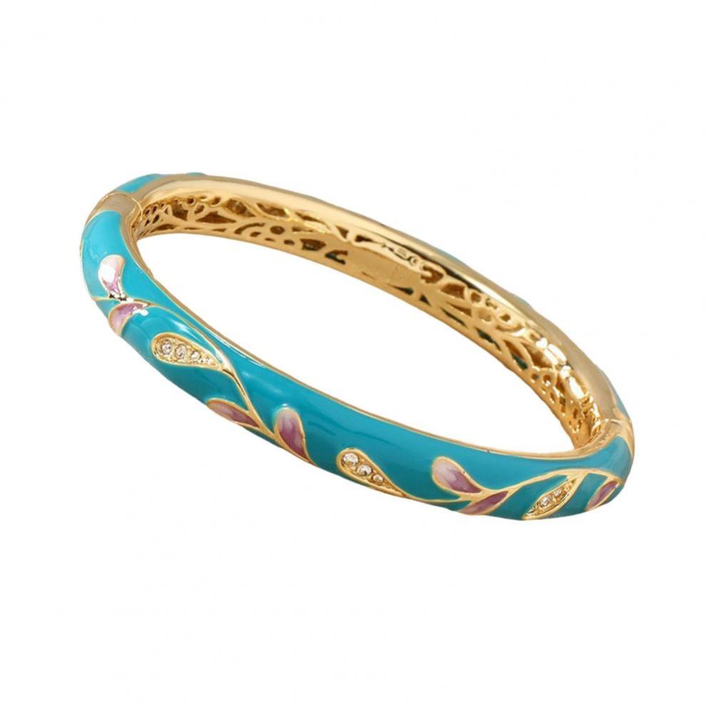 Эмаль Винтажный браслет-перегородчатая эмаль традиционный женский браслет на руку ажурный цветочный браслет для девочек