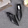 Women's Slipperrs Luxury Elegant Artificial Leather Casual For Women Trend 2024 Comfortable Pointed Toe Outdoor Wedge Heel Shoes