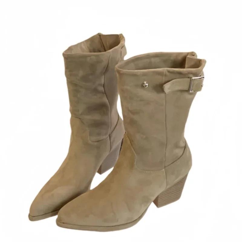 Замшевые женские ботинки челси с острым носком, модная женская обувь, тренд, новый бренд, гладиатор, зимние мотоциклетные ботинки для женщин