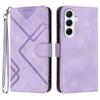 For Samsung Galaxy A56 5G Wallet Case Line Imprinted PU Leather Phone Cover with Strap